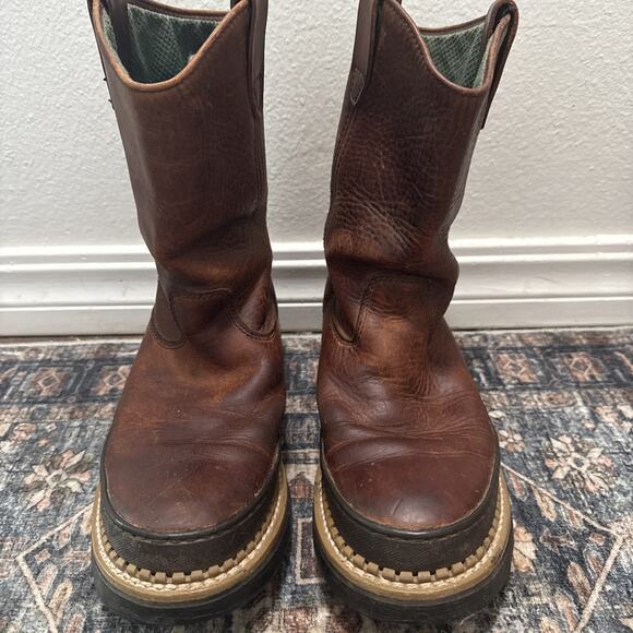 Goodyear Boots Steel Toe Brown Leather Oil Resistant Men’s Size 9 - Picture 1 of 9